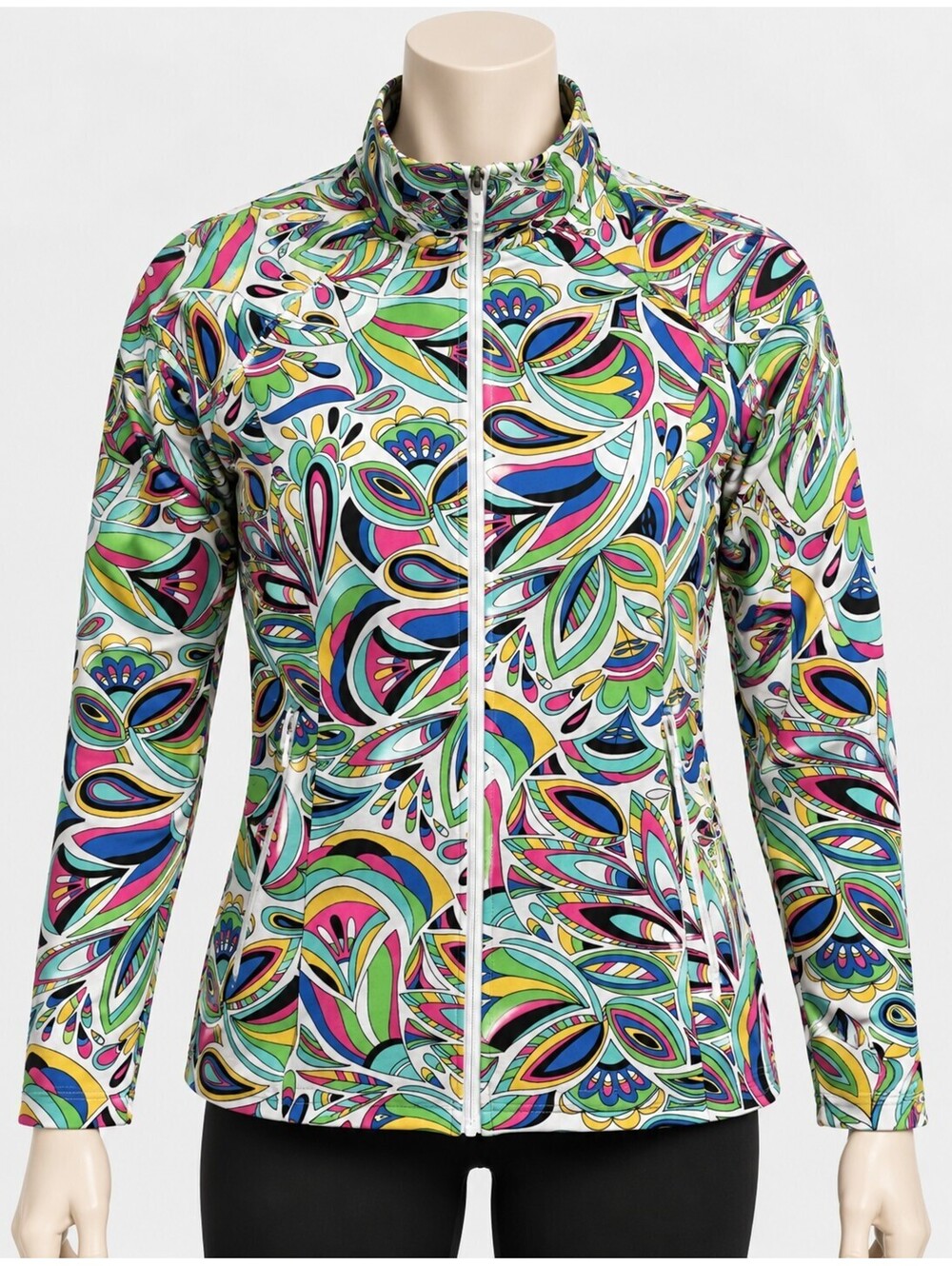 IBKUL Women's Small Full Zip Lightweight Jacket with Collar